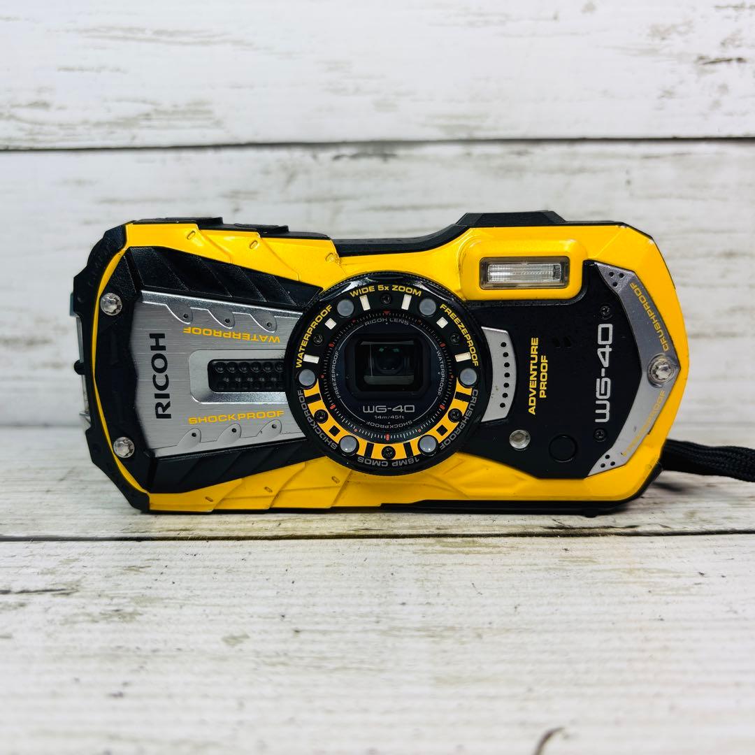 【動作良好】RICOH デジタルカメラWG-40 イエロー