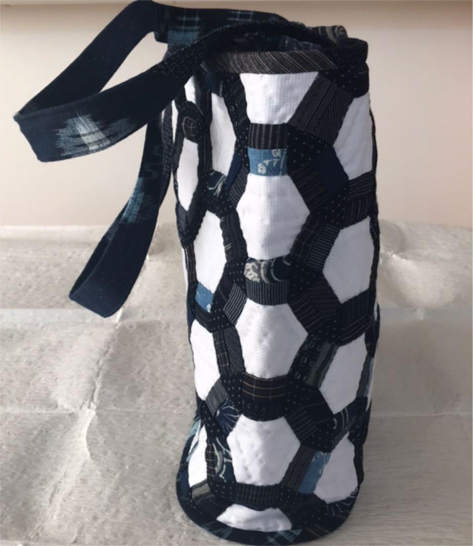 ハンドメイド　パッチワーク　リメイク　トートバッグ　古布　絣　藍染