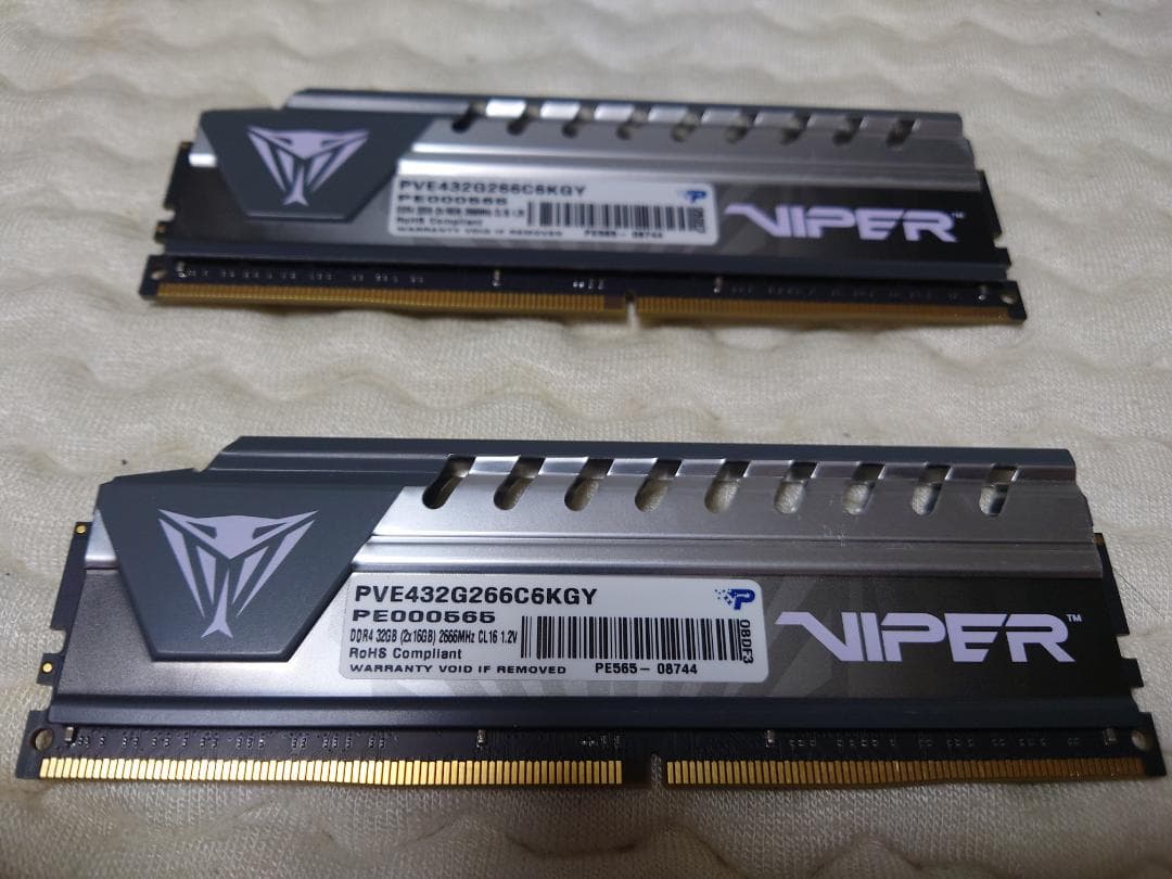 Patriot DDR4メモリー(DDR4-2666 16GB×2枚=32GB)