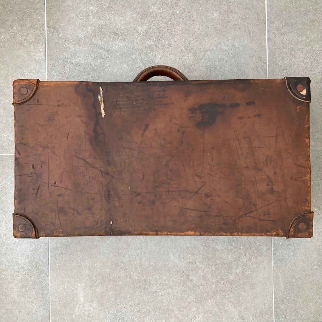 特大 ヴィンテージ レザー トランクケース トランクバッグ 65cm×35cm③