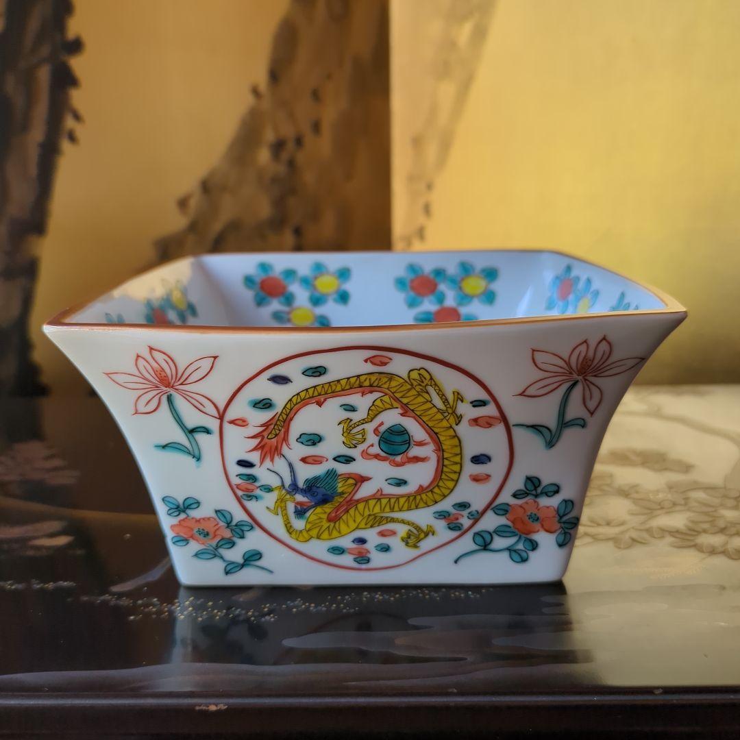 古美術骨董品　茶道具　平安陶春　倣萬暦枡鉢　萬暦年製