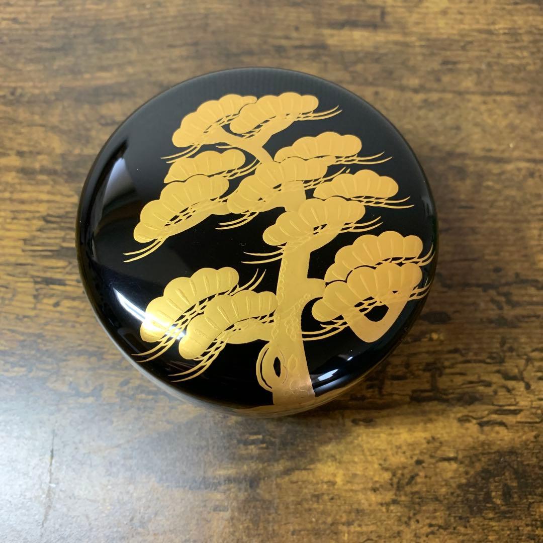 D-5 【極美品】茶道具 伝統工芸士 桂寛 作 老松蒔絵 平棗 共箱入 漆芸