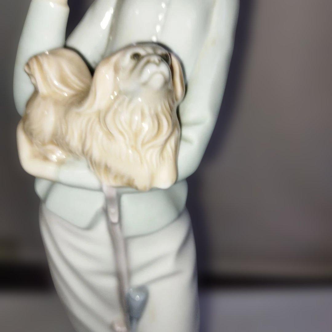 小犬お抱いた貴婦人。