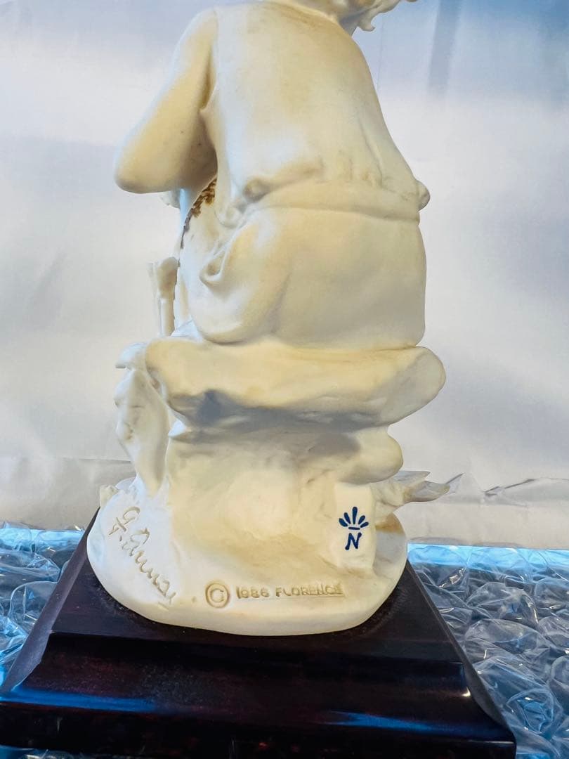 保管品　★美品★素敵ですFLORENCE 陶器製少女と水鳥の置物 約18cm
