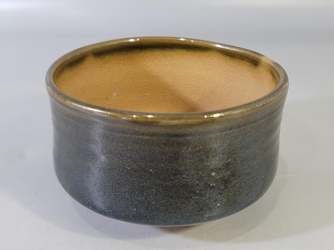 茶道具 冨田焼 富八作 黒茶碗 共箱 PR043