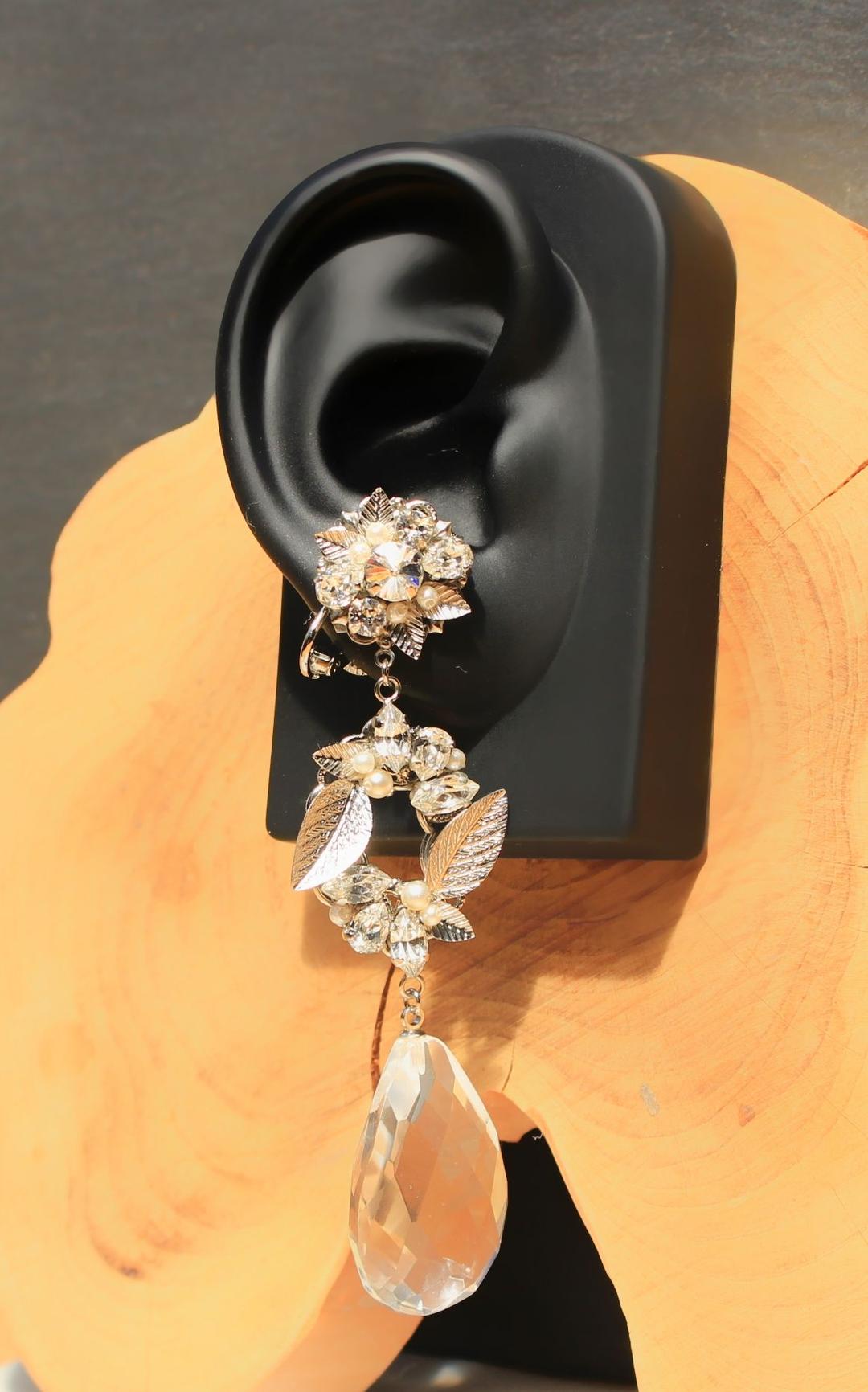 新作水晶 スワロフスキー ボタニカル リーフ パール ウェディング アクセサリー