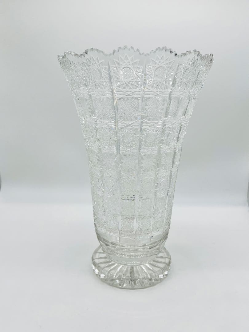 BOHEMIA CRYSTAL ボヘミアクリスタル 花瓶 カットガラス