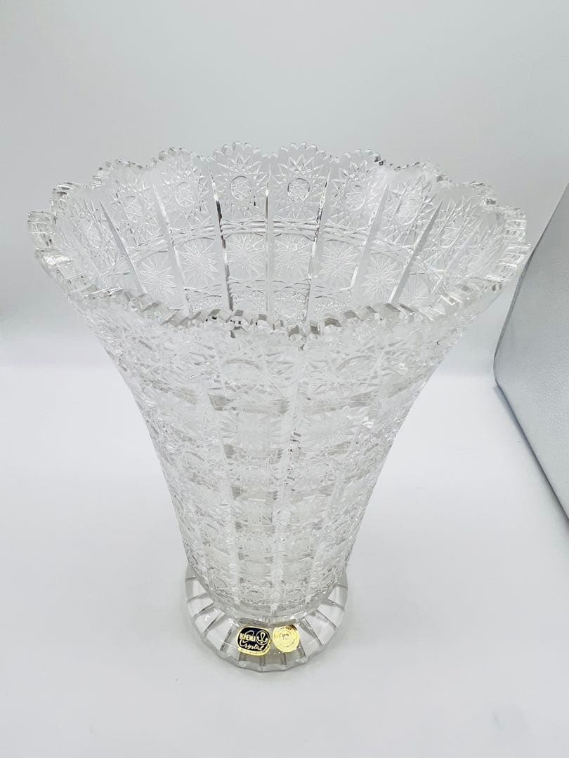 BOHEMIA CRYSTAL ボヘミアクリスタル 花瓶 カットガラス