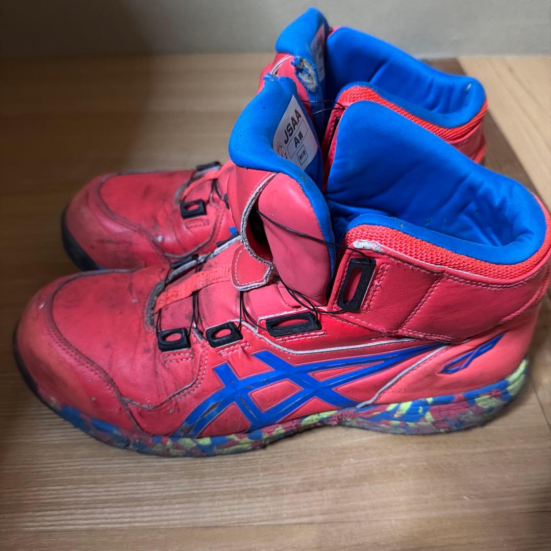 ASICS 安全靴 レッド/ブルー 限定色