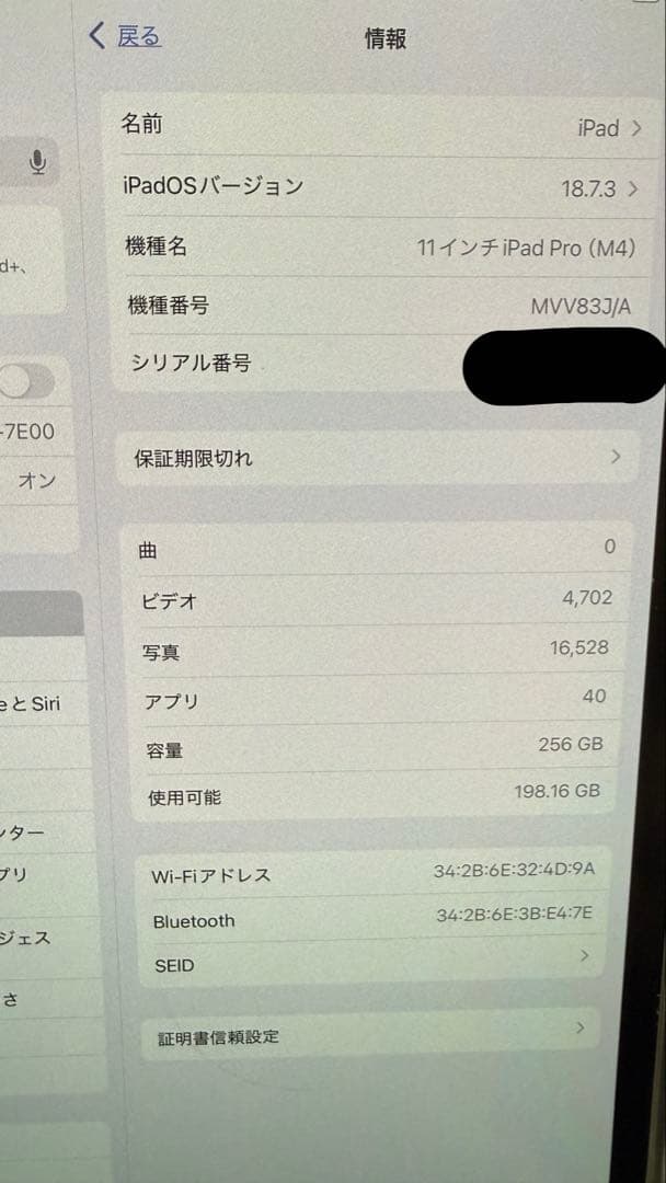 【美品】iPad Pro 11インチ（M4）256GB / スペースブラック