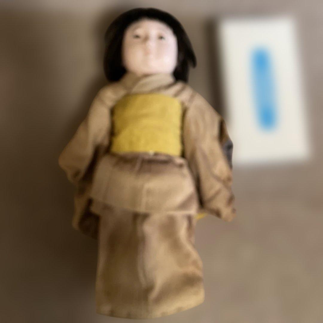 市松人形 松乾斎東光　アンティーク　美品　淡いベージュ着物