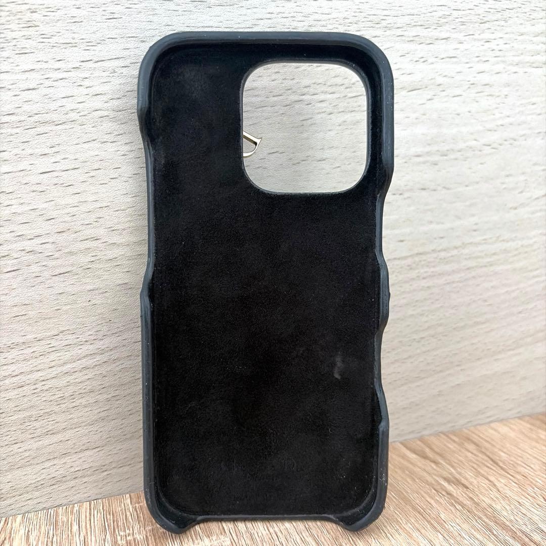 Dior　LADY DIOR　iPhone15Proケース　羊革　黒