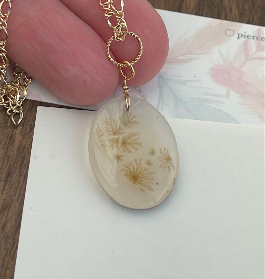模様が綺麗☆デンドライトアゲート ルースネックレス