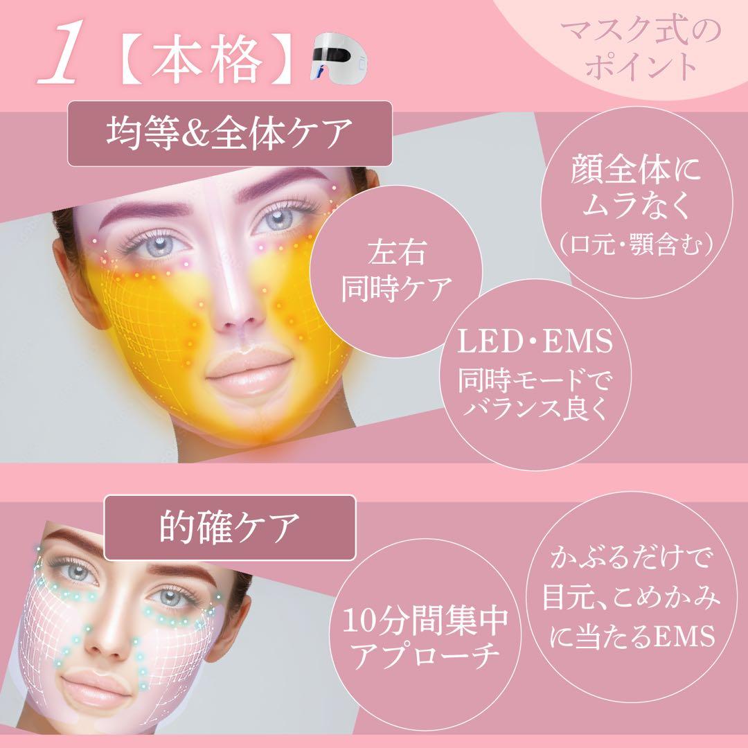 【メーカー保証】PLEASINGSAN 目元専用EMS&顔用LEDフェイスマスク