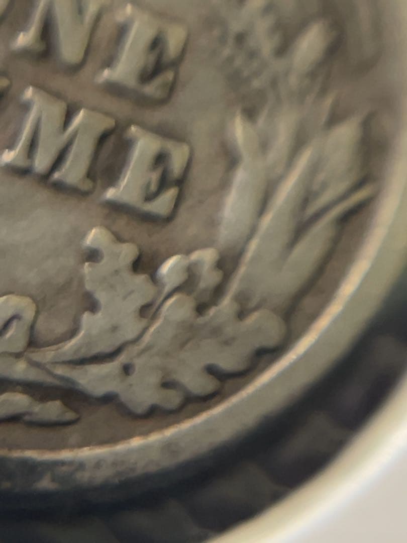 バーバーダイム　1902 S 10セント　銀貨　極美品　私