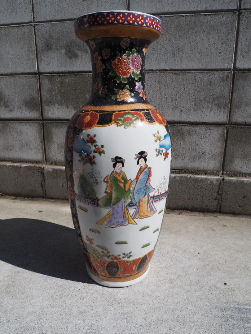 大型花瓶　中国製　女人図　花