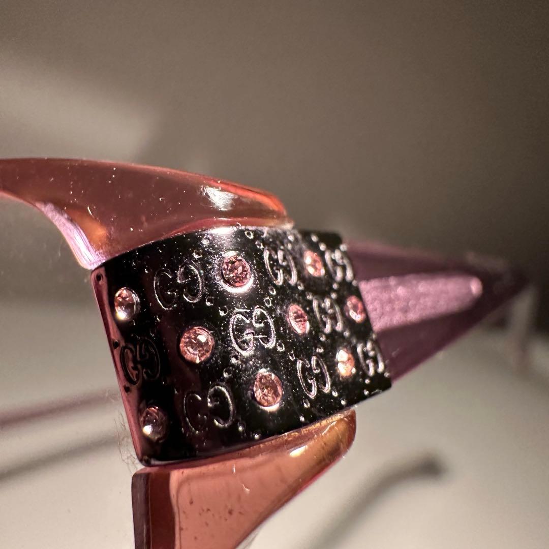 廃番 vintage OLD GUCCI ロゴ装飾 ラインストーン メガネデッド
