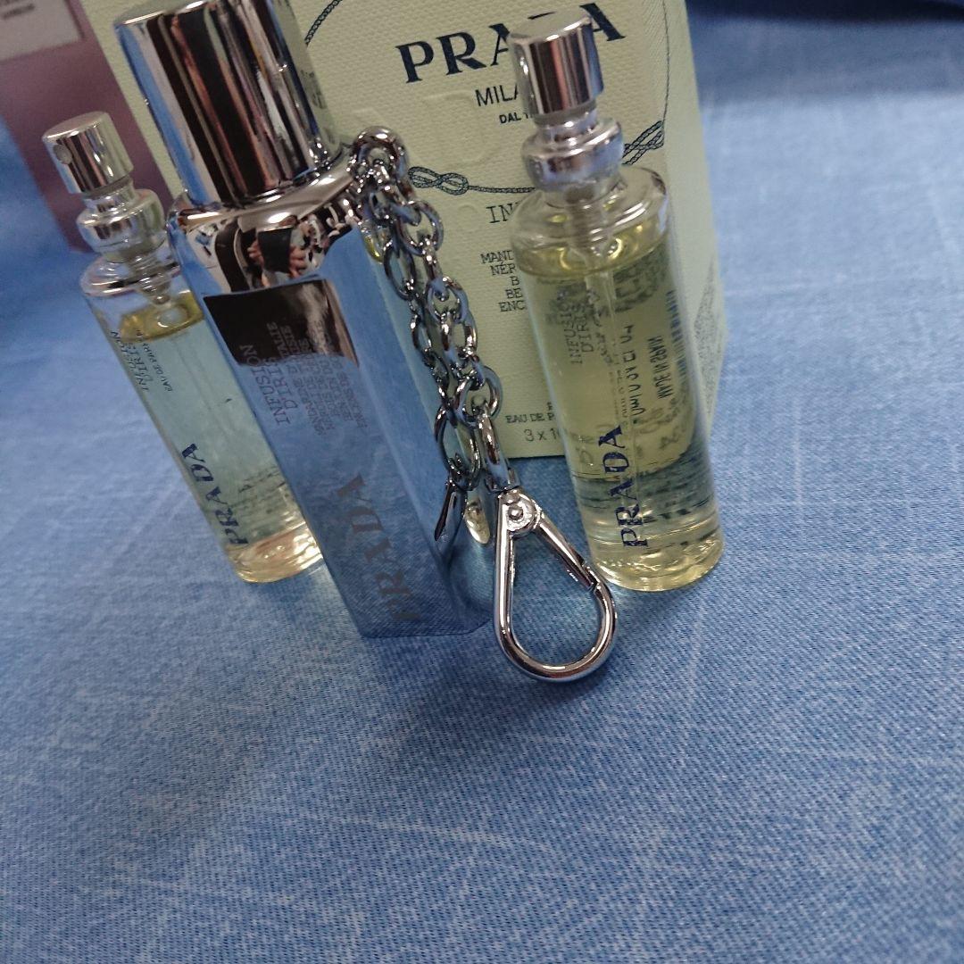 PRADA 持ち運びボトル付き 香水 10ml×3 シルバーカラーボトル1