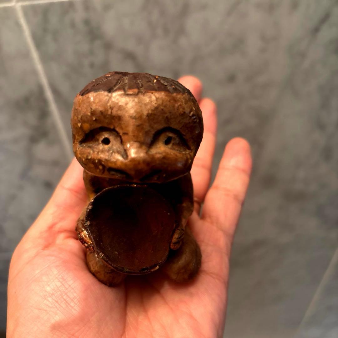 作家さんもの　大きな瞳が可愛い過ぎるカッパの陶器オブジェ