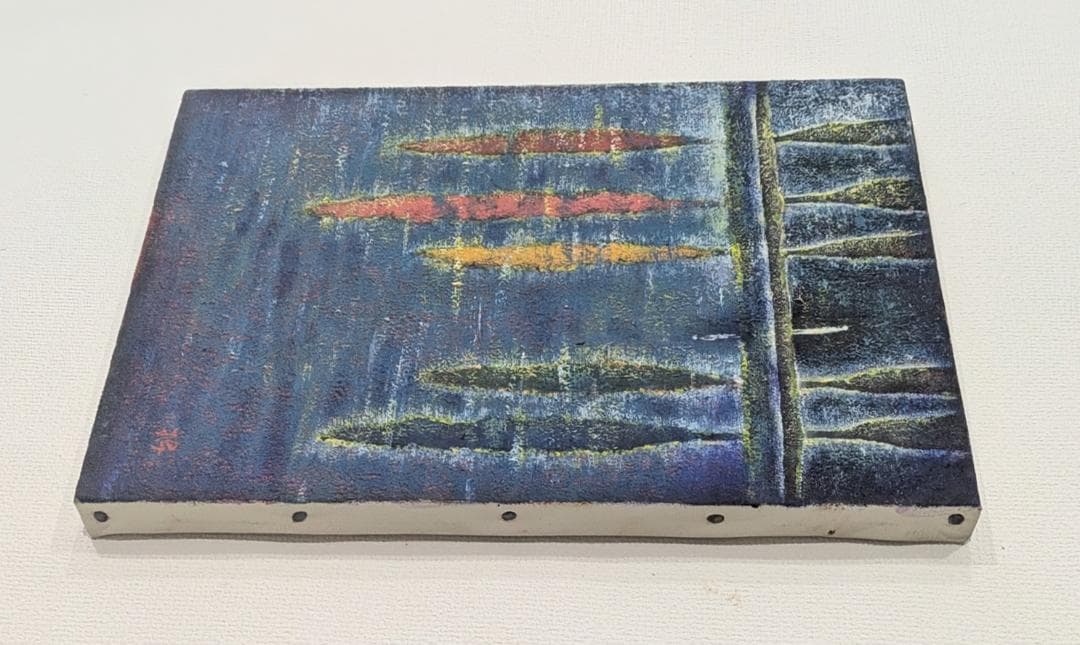 油絵「水面の樹」田中将寛作 （額装済み）