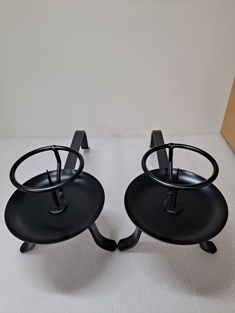 美品 未使用 鉄製手燭台 寺院 茶道 古美術 燈火具 金属工芸 茶事 夜咄