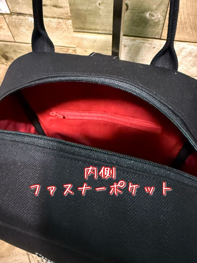 ロビンママさま専用。ぷぅ。★handmade★ 黒デニム編み込みボストンリュック