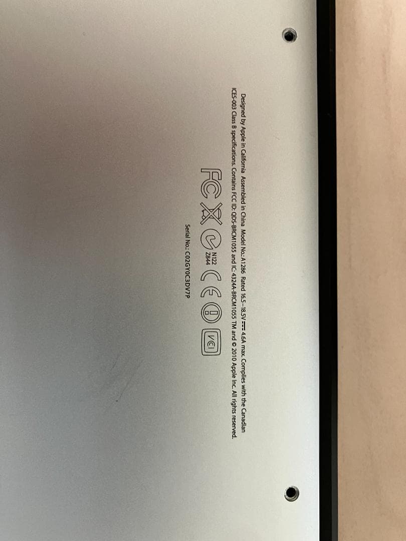 MacBook Pro 15インチ 2011 A1286 ジャンク
