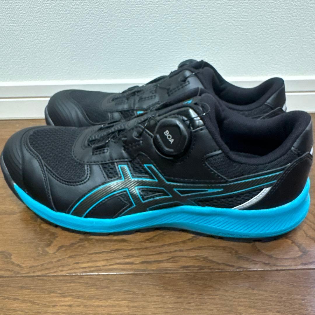 新品未使用品 アシックス安全靴 サイズ27㎝ ブラック×スカイブルー asics