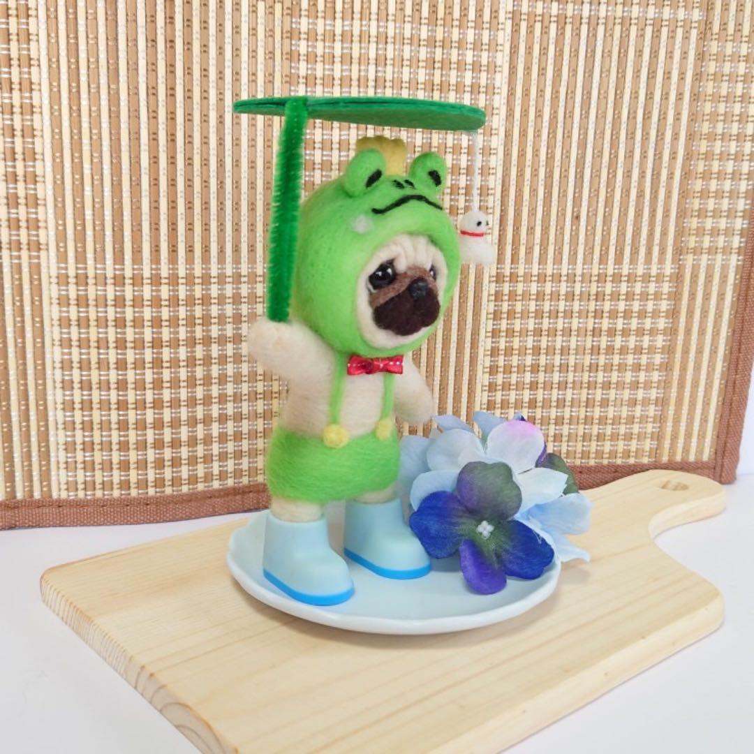 受付専用ページ❤️羊毛フェルト　カエルの王様パグちゃん　NO2361