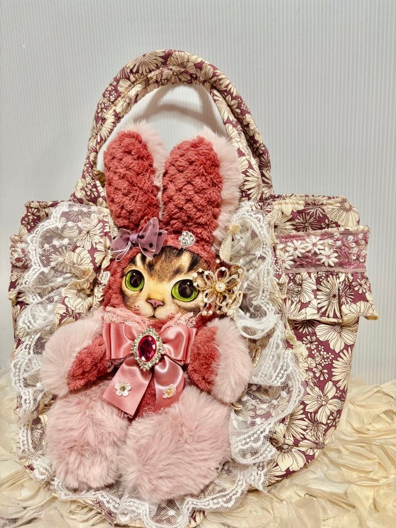 コヤンイサムチョン　フリルバッグ サイドフリルポケットと刺繍リボン