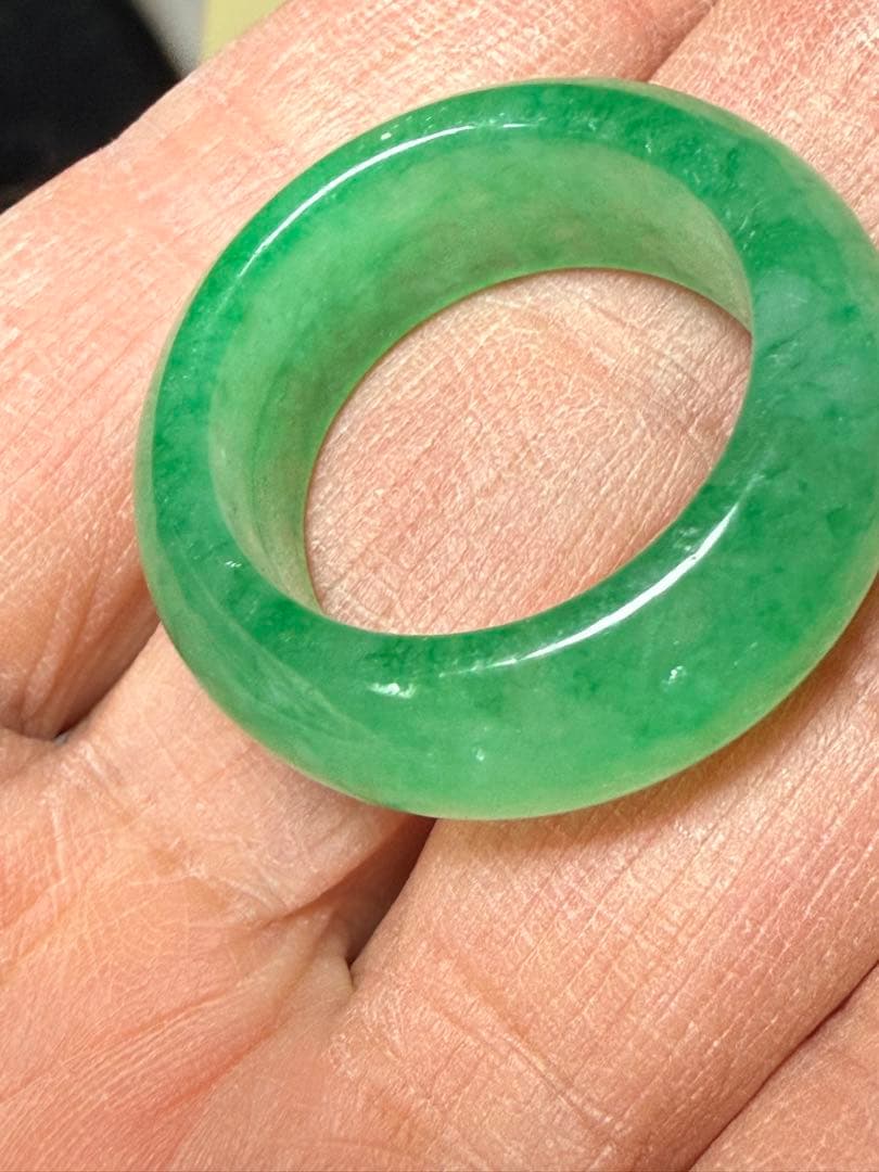 美品　「パンジ」ミャンマー翡翠26号指輪