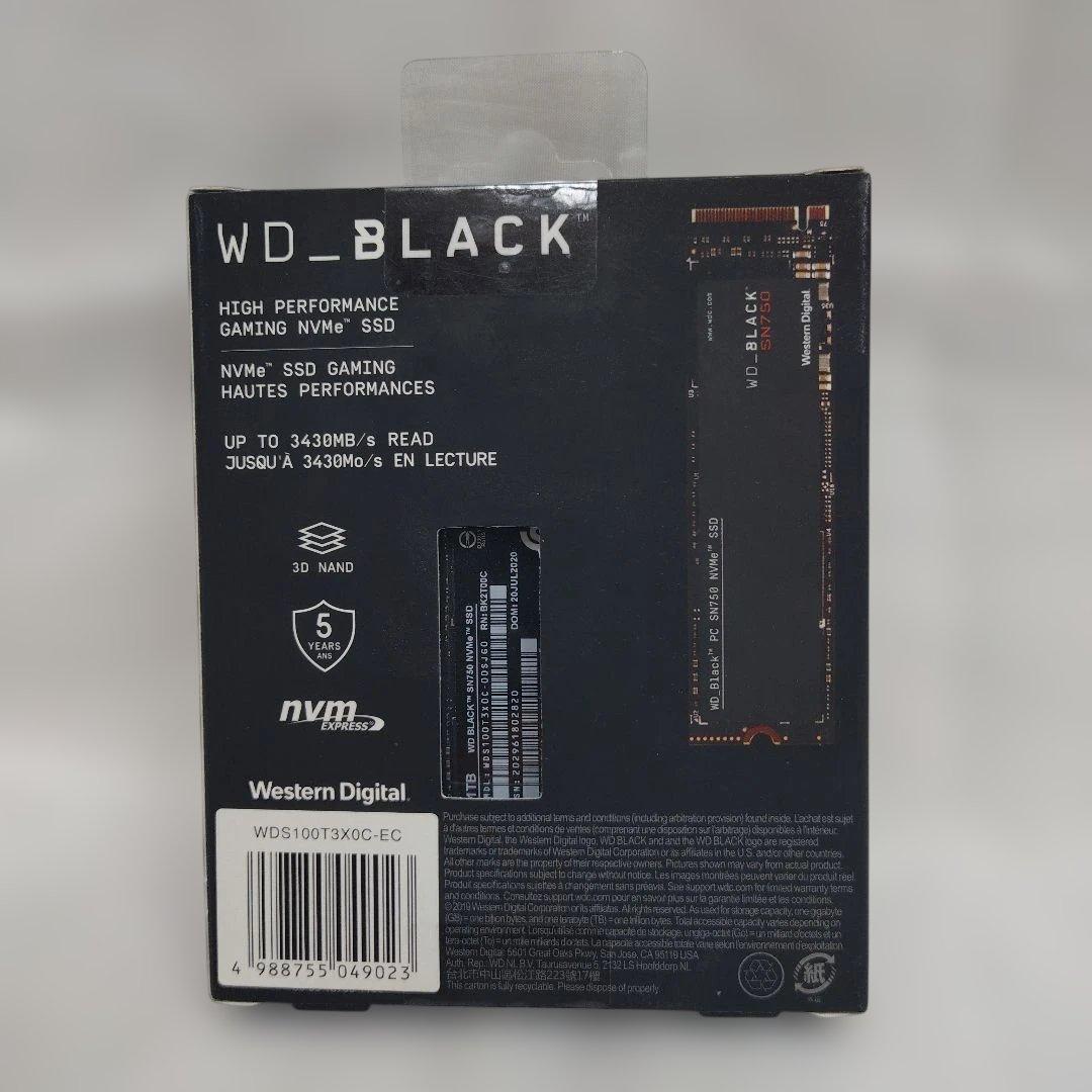 【新品】WD_BLACK 1TB NVMe SSD WDS100T3X0C-EC