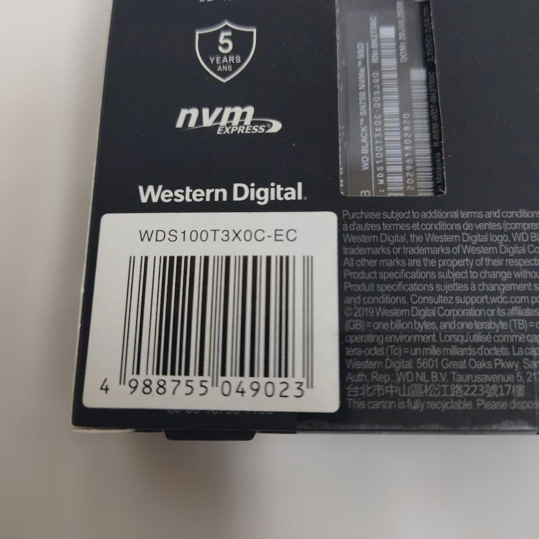 【新品】WD_BLACK 1TB NVMe SSD WDS100T3X0C-EC