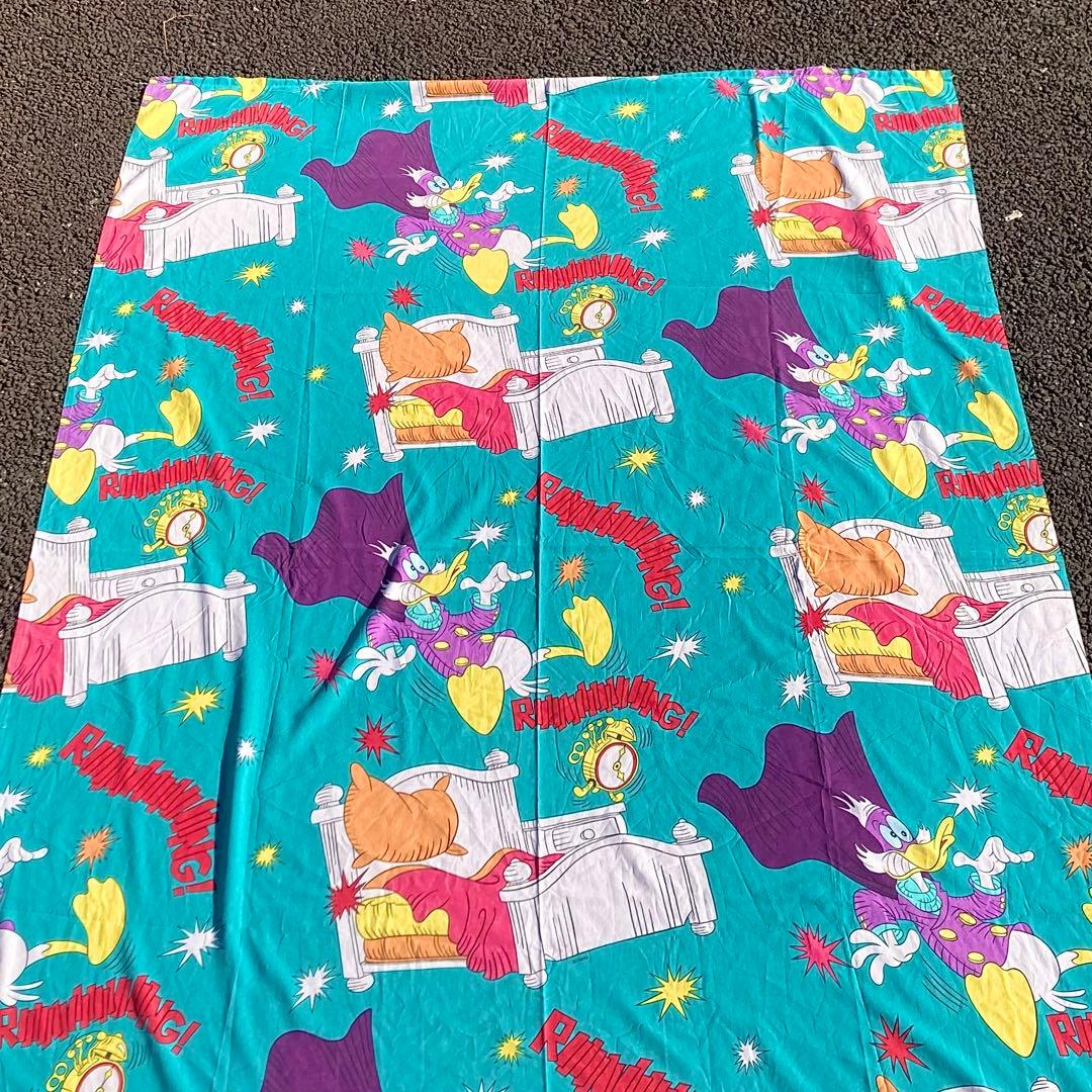 レア USA製 90's ダークウィング・ダック ビンテージ シーツ 生地 布