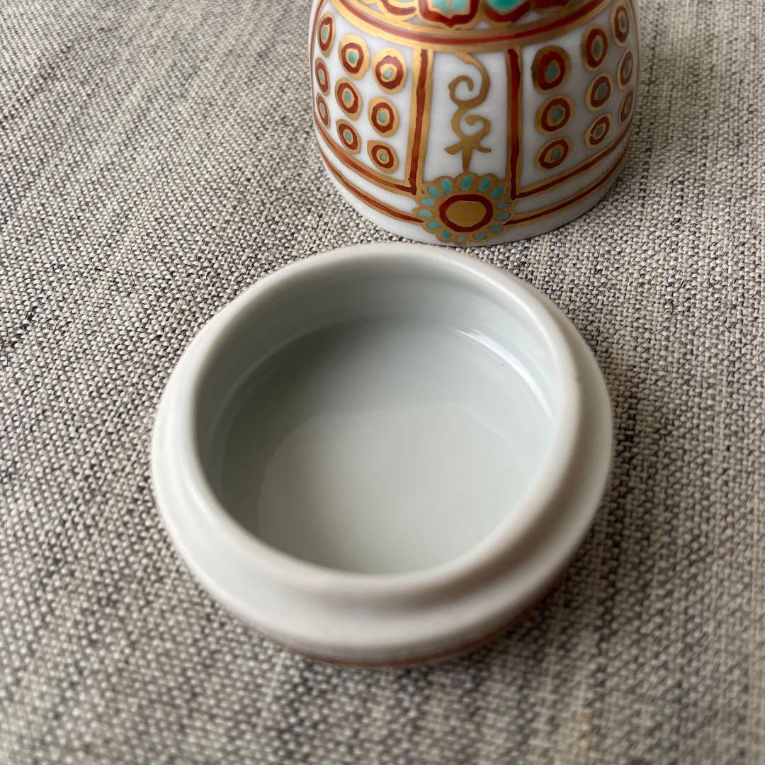 京焼 香合 高野昭阿弥 作家 銘あり 色絵 鐘 茶道具