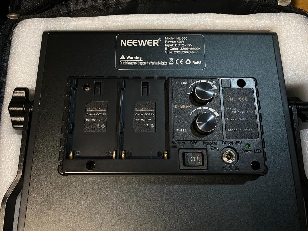NEEWER LEDライト NL660 2灯 二色LED 電源コード