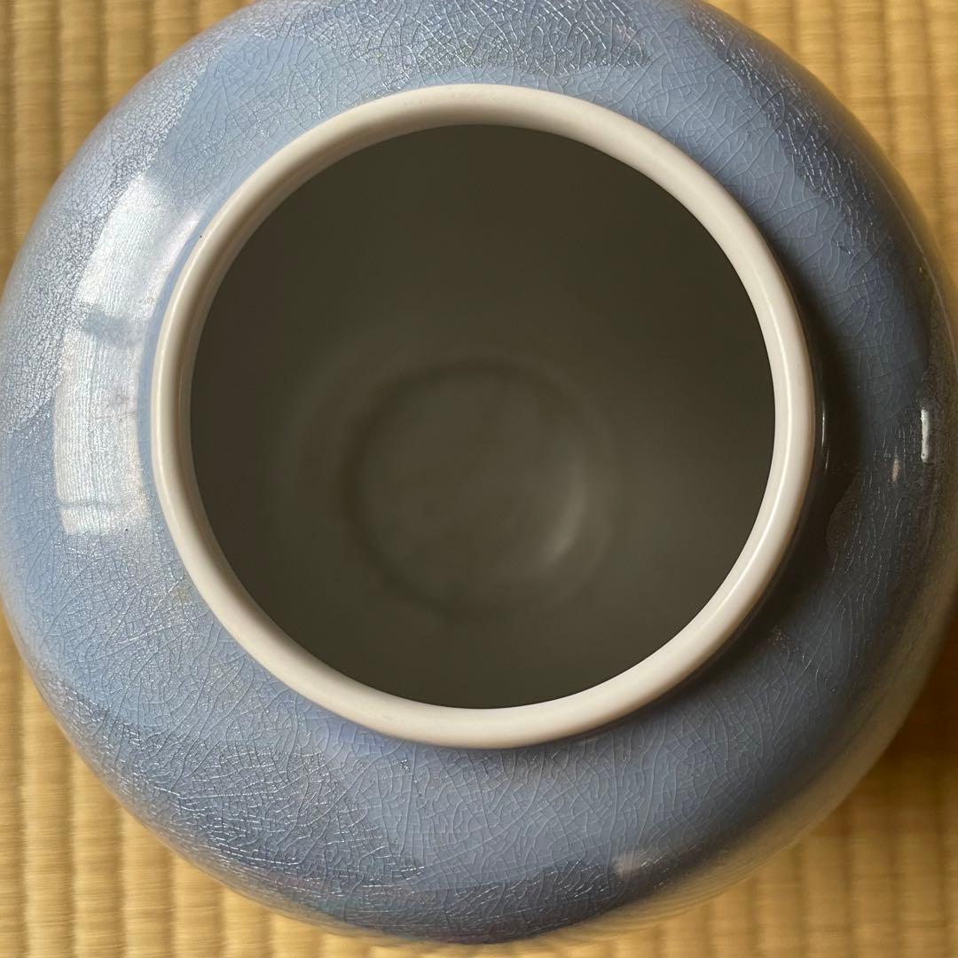 清水焼楠吉作　青彩　花生