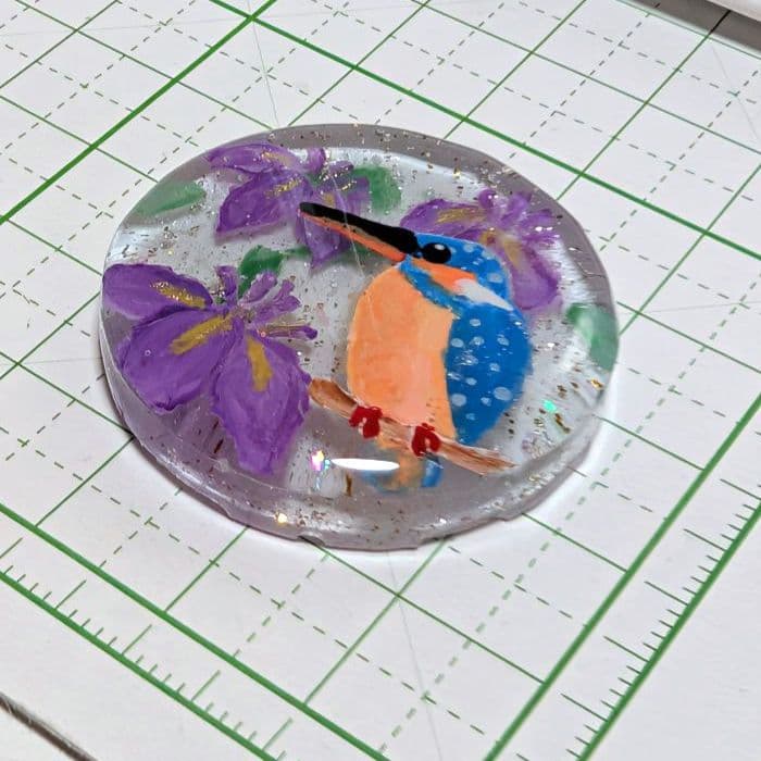 カワセミ　レジンヘアゴム　花菖蒲
