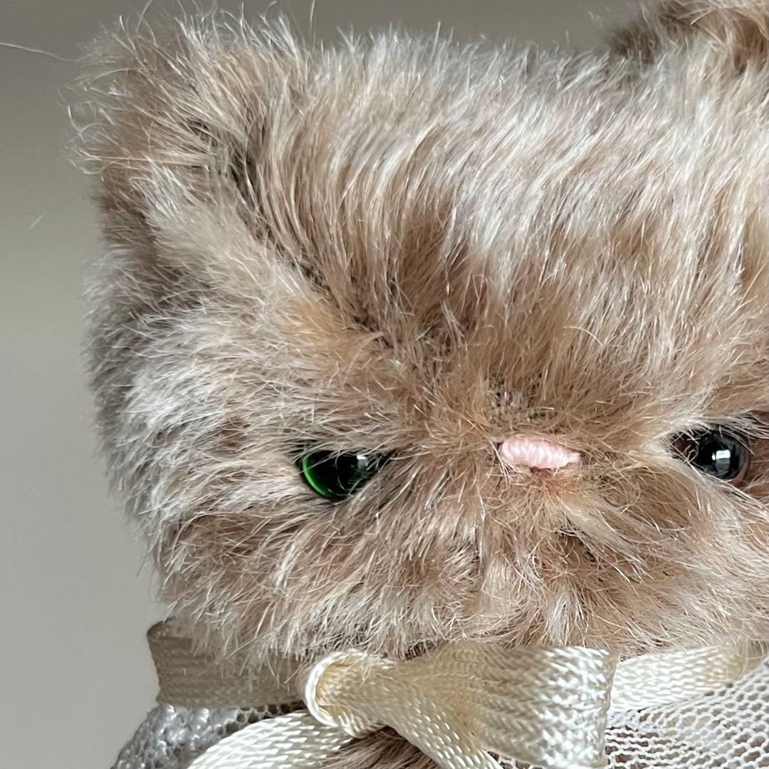 ほうじ茶ラテ　猫　ぬいぐるみ　作家　テディベア　アートドール　ハンドメイド