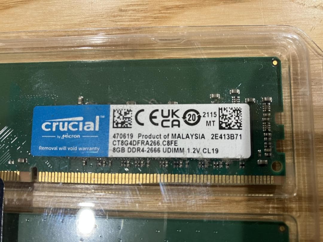 T*E様 メモリ crucial 16GB（8GB x 2枚） DDR4 266