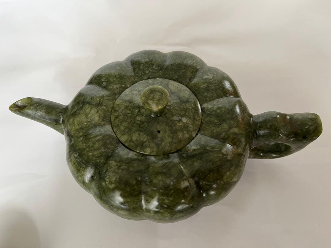 玉製（南方碧玉）茶道具　茶器揃 急須 茶碗 ５点　時代物