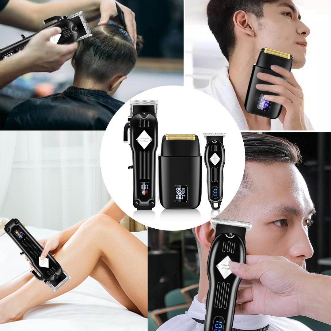 メンズバリカン 電動バリカン 往復式シェーバー USB充電式 LCD表示