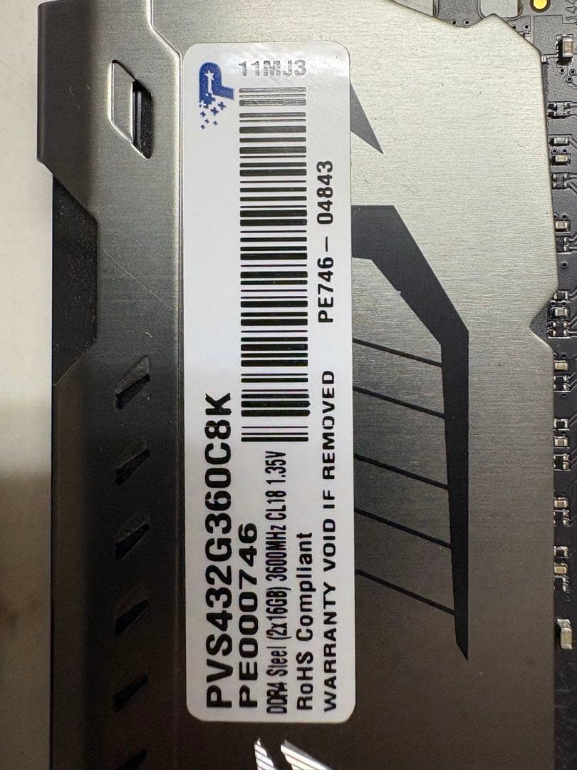 メモリー Patriot Viper Steel DDR4 3600MHz 32GB