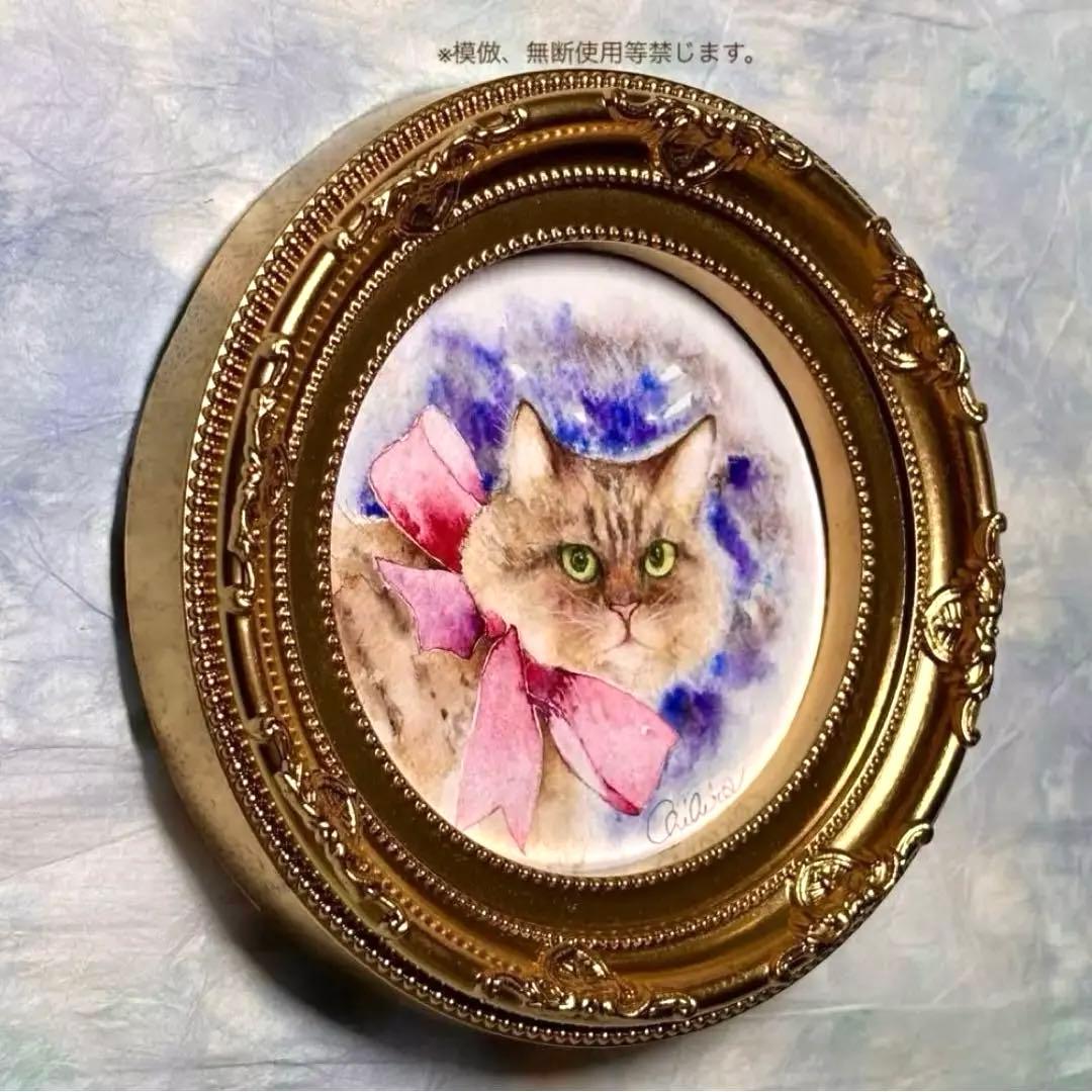 絵画 猫の絵 水彩 ねこずき ペルシャ 猫用品 猫雑貨 美術品 猫グッズ 原画