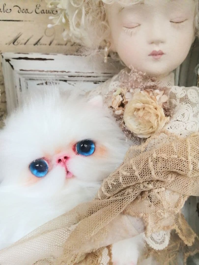ぱっちりおめめ♡エキゾチック子猫ちゃん♡アートドール♡ぬいぐるみ♡
