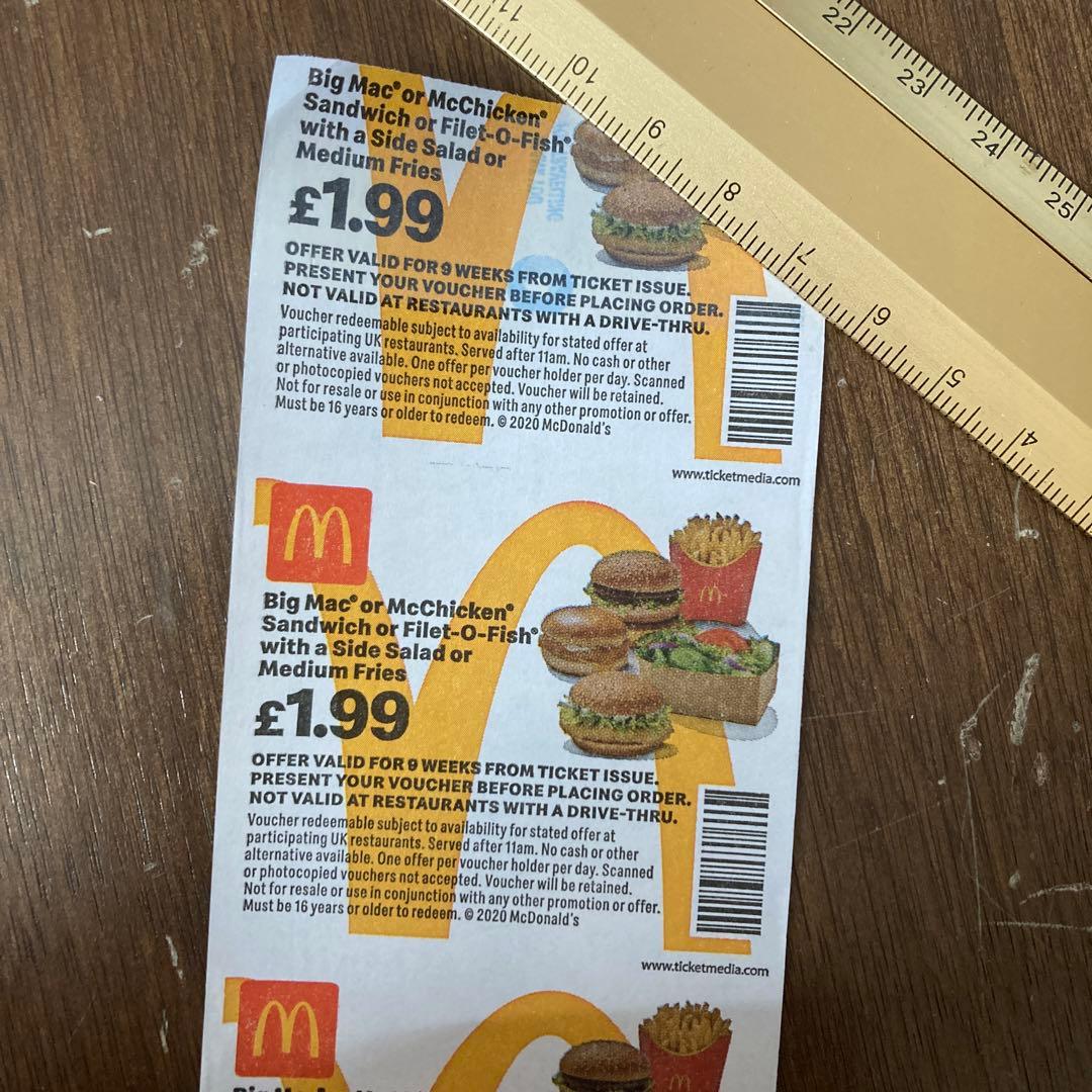 ビンテージ マクドナルド ロールチケット