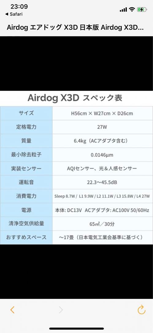 Airdog X3d 空気清浄機 タワー型 ホワイト