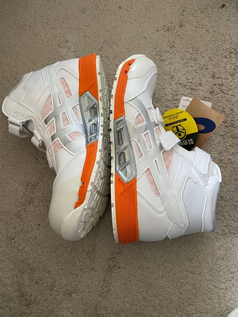 ASICS 安全靴 ホワイト/オレンジ 新品タグ付き