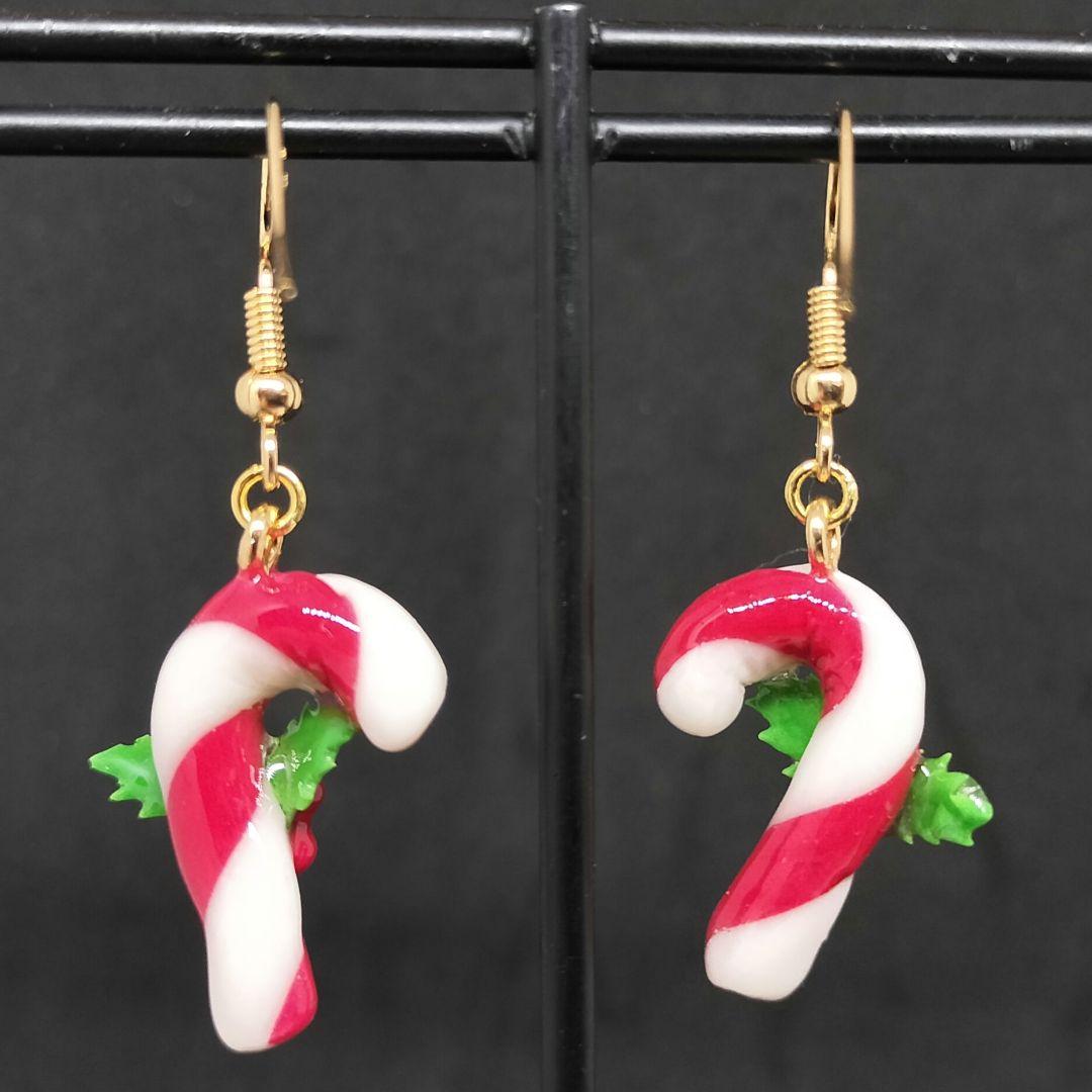 クリスマス　キャンディケインピアス