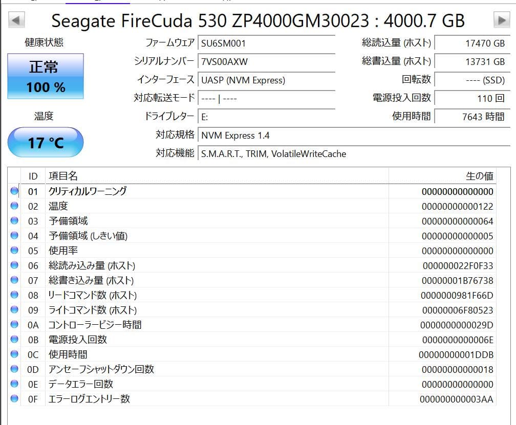 SEAGATE FIRECUDA 530 M.2 4TB ヒートシンク搭載